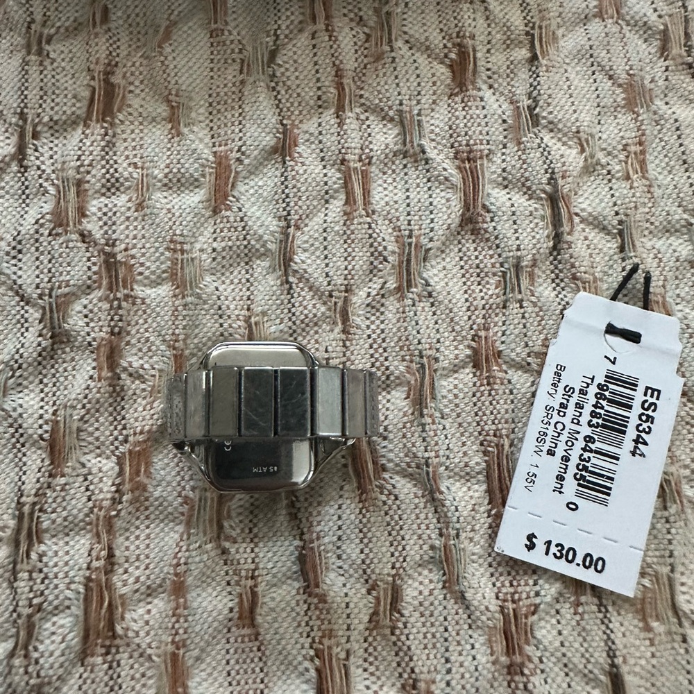 Fossil Silver Rectangular Dial Women's Ring Watch - Picture 4 of 5